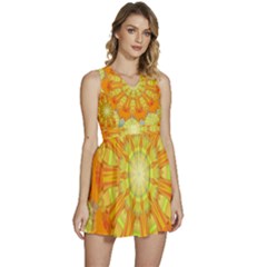 Sunshine-sunny-sun-abstract-yellow - Sleeveless High Waist Mini Dress