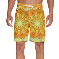 Sunshine-sunny-sun-abstract-yellow - Men s Beach Shorts by Ravend