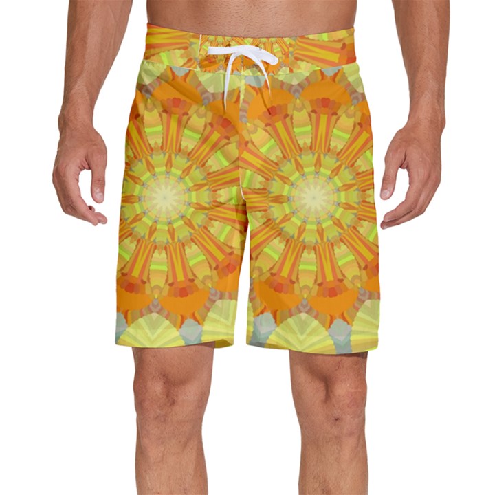 Sunshine-sunny-sun-abstract-yellow - Men s Beach Shorts