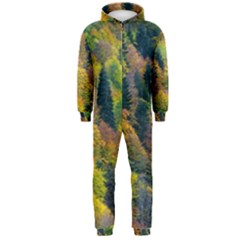 Forest Trees Leaves Fall Autumn Nature Sunshine Hooded Jumpsuit (men) by Ravend