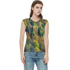 Forest Trees Leaves Fall Autumn Nature Sunshine Women s Raglan Cap Sleeve T-shirt by Ravend