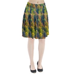 Forest Trees Leaves Fall Autumn Nature Sunshine Pleated Skirt by Ravend