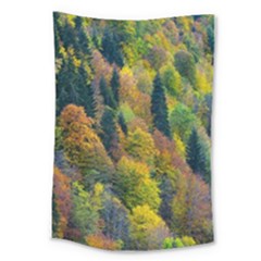 Forest Trees Leaves Fall Autumn Nature Sunshine Large Tapestry