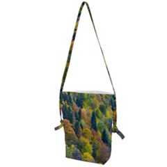 Forest Trees Leaves Fall Autumn Nature Sunshine Folding Shoulder Bag by Ravend