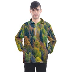 Forest Trees Leaves Fall Autumn Nature Sunshine Men s Half Zip Pullover