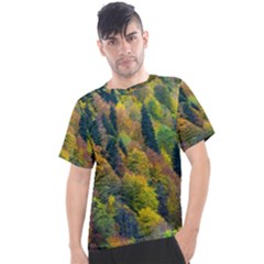 Forest Trees Leaves Fall Autumn Nature Sunshine Men s Sport Top by Ravend