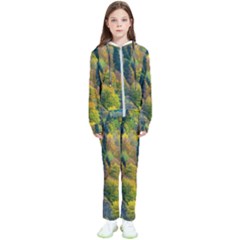 Forest Trees Leaves Fall Autumn Nature Sunshine Kids  Tracksuit by Ravend