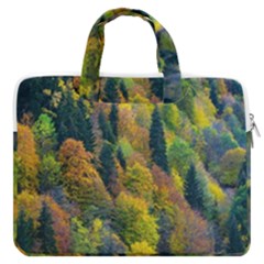 Forest Trees Leaves Fall Autumn Nature Sunshine Macbook Pro 13  Double Pocket Laptop Bag by Ravend