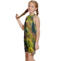 Forest Trees Leaves Fall Autumn Nature Sunshine Kids  Halter Collar Waist Tie Chiffon Dress View2