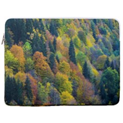 Forest Trees Leaves Fall Autumn Nature Sunshine 17  Vertical Laptop Sleeve Case With Pocket by Ravend