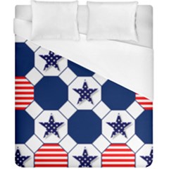 Patriotic Symbolic Red White Blue Duvet Cover (california King Size) by Ravend