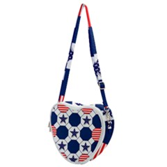 Patriotic Symbolic Red White Blue Heart Shoulder Bag by Ravend