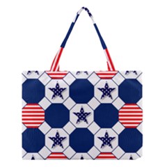 Patriotic Symbolic Red White Blue Medium Tote Bag by Ravend