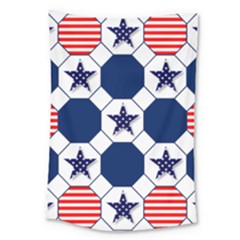 Patriotic Symbolic Red White Blue Large Tapestry by Ravend