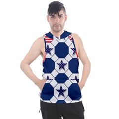 Patriotic Symbolic Red White Blue Men s Sleeveless Hoodie by Ravend