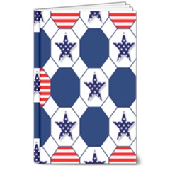 Patriotic Symbolic Red White Blue 8  X 10  Hardcover Notebook by Ravend