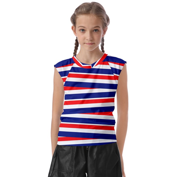 Red-white-blue-patriotic-ribbons Kids  Raglan Cap Sleeve T-Shirt