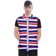 Red-white-blue-patriotic-ribbons Men s Puffer Vest by Ravend