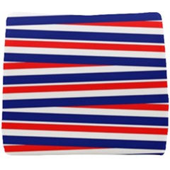 Red-white-blue-patriotic-ribbons Seat Cushion by Ravend