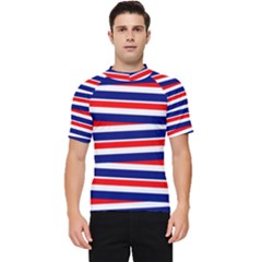 Red-white-blue-patriotic-ribbons Men s Short Sleeve Rash Guard by Ravend