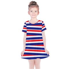 Red-white-blue-patriotic-ribbons Kids  Simple Cotton Dress by Ravend