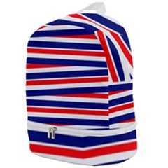 Red-white-blue-patriotic-ribbons Zip Bottom Backpack by Ravend