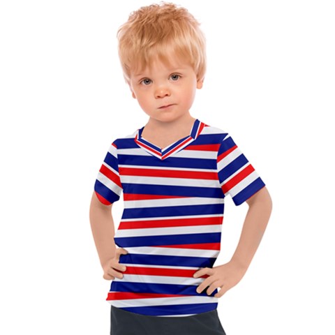 Red-white-blue-patriotic-ribbons Kids  Sports T-shirt by Ravend