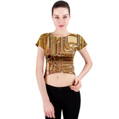 Tuba Valves Pipe Shiny Instrument Music Crew Neck Crop Top by Ravend