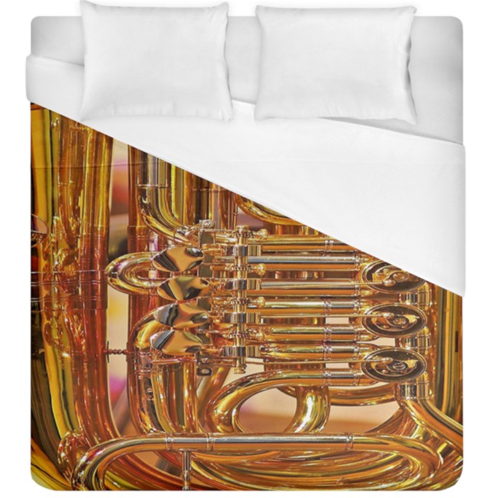 Tuba Valves Pipe Shiny Instrument Music Duvet Cover (King Size)