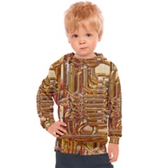 Tuba Valves Pipe Shiny Instrument Music Kids  Hooded Pullover by Ravend