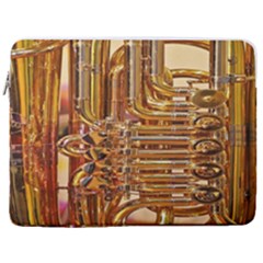 Tuba Valves Pipe Shiny Instrument Music 17  Vertical Laptop Sleeve Case With Pocket