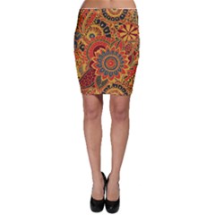 Bright Seamless Pattern With Paisley Mehndi Elements Hand Drawn Wallpaper With Floral Traditional In Bodycon Skirt by Ket1n9