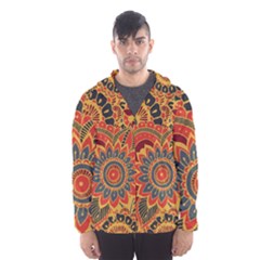 Bright Seamless Pattern With Paisley Mehndi Elements Hand Drawn Wallpaper With Floral Traditional In Men s Hooded Windbreaker