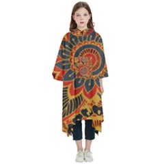 Bright Seamless Pattern With Paisley Mehndi Elements Hand Drawn Wallpaper With Floral Traditional In Kids  Hooded Rain Ponchos by Ket1n9