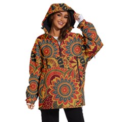 Bright Seamless Pattern With Paisley Mehndi Elements Hand Drawn Wallpaper With Floral Traditional In Women s Ski And Snowboard Waterproof Breathable Jacket by Ket1n9