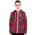 Seamless Pattern With Colorful Bush Roses Women s Zipper Hoodie View1