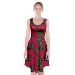 Seamless Pattern With Colorful Bush Roses Racerback Midi Dress by Ket1n9