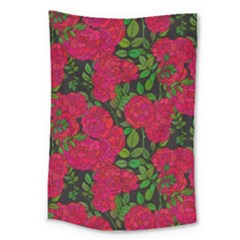 Seamless Pattern With Colorful Bush Roses Large Tapestry