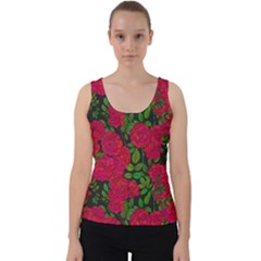 Seamless Pattern With Colorful Bush Roses Velvet Tank Top by Ket1n9