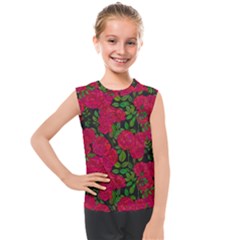 Seamless Pattern With Colorful Bush Roses Kids  Mesh Tank Top by Ket1n9