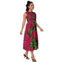 Seamless Pattern With Colorful Bush Roses Sleeveless Round Neck Midi Dress View3