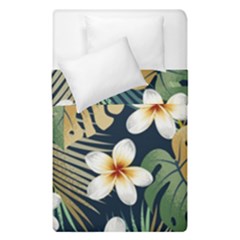 Seamless Pattern With Tropical Strelitzia Flowers Leaves Exotic Background Duvet Cover Double Side (single Size)