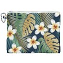 Seamless Pattern With Tropical Strelitzia Flowers Leaves Exotic Background Canvas Cosmetic Bag (XXL) View1