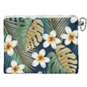 Seamless Pattern With Tropical Strelitzia Flowers Leaves Exotic Background Canvas Cosmetic Bag (XXL) View2