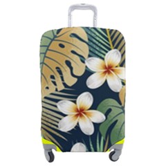 Seamless Pattern With Tropical Strelitzia Flowers Leaves Exotic Background Luggage Cover (medium) by Ket1n9