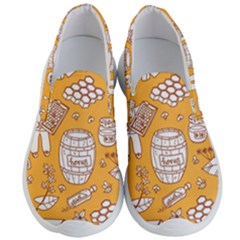 Vector-honey-element-doodle-seamless-pattern-with-beehive-beeke Men s Lightweight Slip Ons by Ket1n9