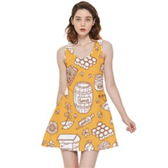 Vector-honey-element-doodle-seamless-pattern-with-beehive-beeke Inside Out Reversible Sleeveless Dress by Ket1n9