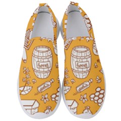 Vector-honey-element-doodle-seamless-pattern-with-beehive-beeke Men s Slip On Sneakers by Ket1n9