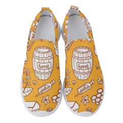 Vector-honey-element-doodle-seamless-pattern-with-beehive-beeke Women s Slip On Sneakers by Ket1n9