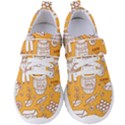 Vector-honey-element-doodle-seamless-pattern-with-beehive-beeke Women s Velcro Strap Shoes View1